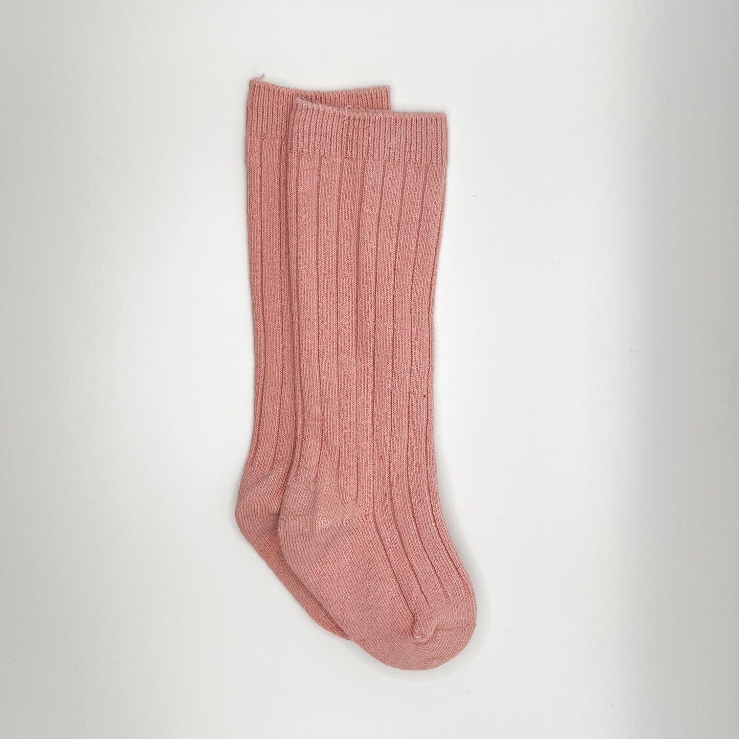 Classic Ribbed Knee Socks (Dusty Rose)